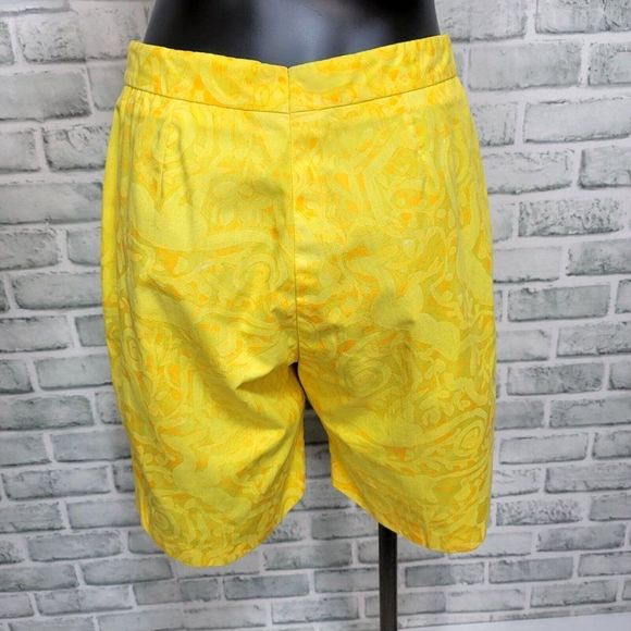 Vintage 60s Lilly Pulitzer Womens 28" Yellow Orange Neon Swirl Bermuda Shorts - Picture 5 of 9